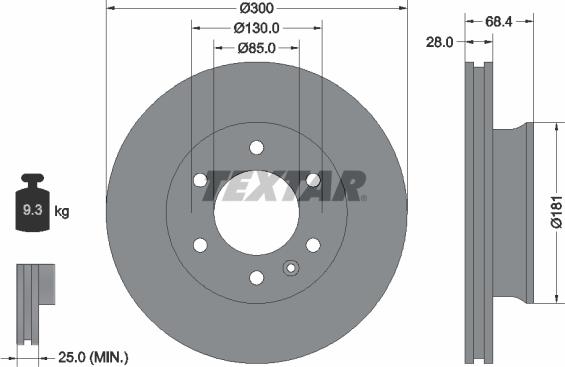 Textar 93143203 — Tarcza hamulcowa