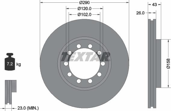 Textar 93117500 — Tarcza hamulcowa