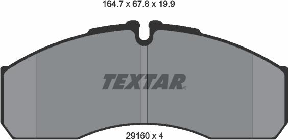 Textar 2916002 — Zestaw klocków hamulcowych, hamulce tarczowe