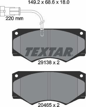 Textar 2913801 — Zestaw klocków hamulcowych, hamulce tarczowe