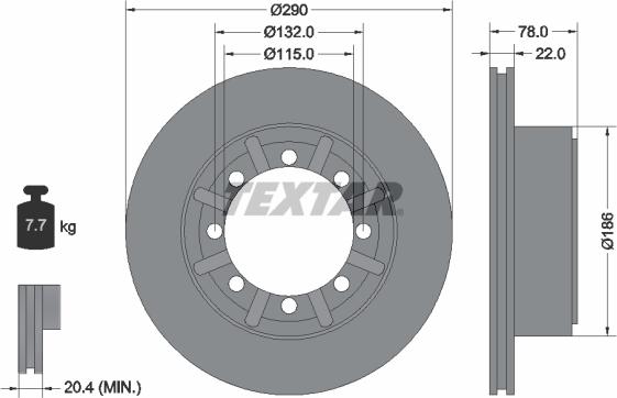 Textar 93117600 — Tarcza hamulcowa