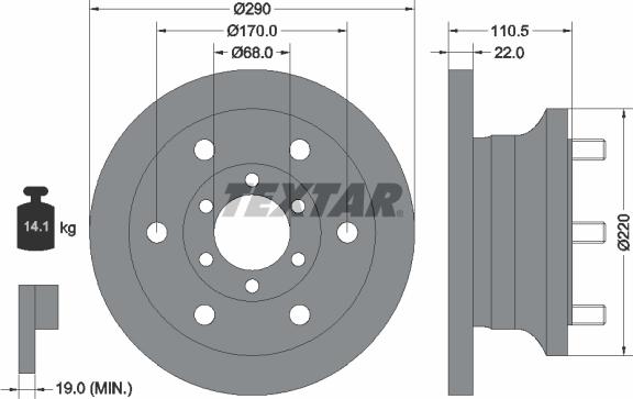 Textar 93095100 — Tarcza hamulcowa