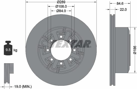 Textar 93089600 — Tarcza hamulcowa