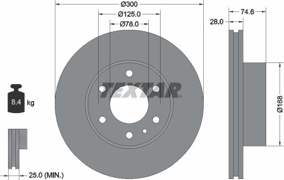 Textar 92155900 — Tarcza hamulcowa