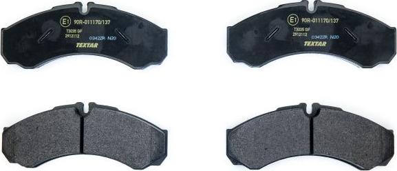 Textar 2912112 — Zestaw klocków hamulcowych, hamulce tarczowe