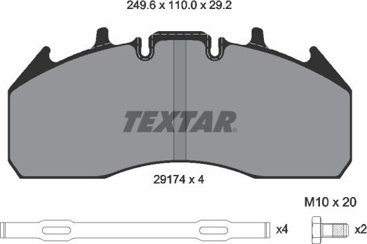 Textar 2917401 - Klocek hamulcowy kpl.