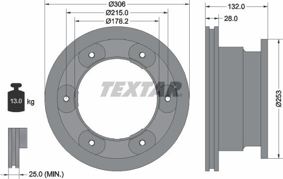 Textar 93177703 — Tarcza hamulcowa