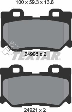 Textar 2499501 — Zestaw klocków hamulcowych, hamulce tarczowe
