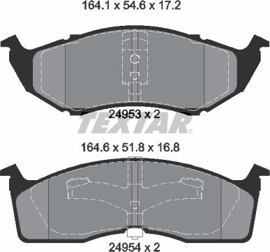 Textar 2495301 — Zestaw klocków hamulcowych, hamulce tarczowe