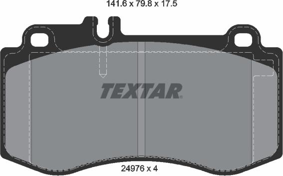 Textar 2497601 — Zestaw klocków hamulcowych, hamulce tarczowe