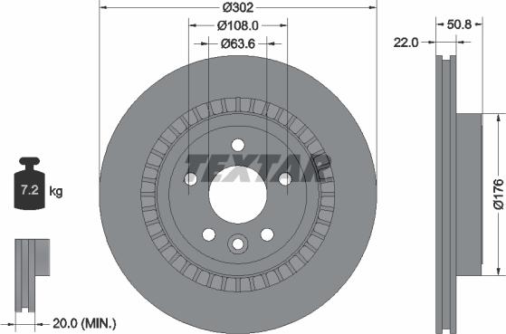 Textar 92196403 — Tarcza hamulcowa