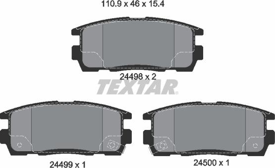 Textar 2449801 — Zestaw klocków hamulcowych, hamulce tarczowe