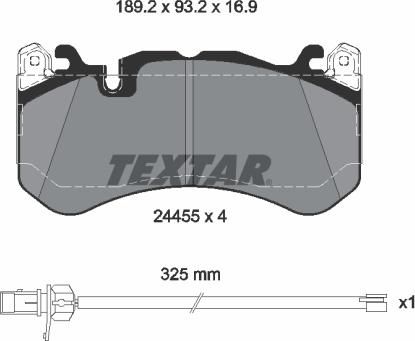 Textar 2445501 — Zestaw klocków hamulcowych, hamulce tarczowe