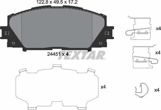 Textar 2445103 — Zestaw klocków hamulcowych, hamulce tarczowe