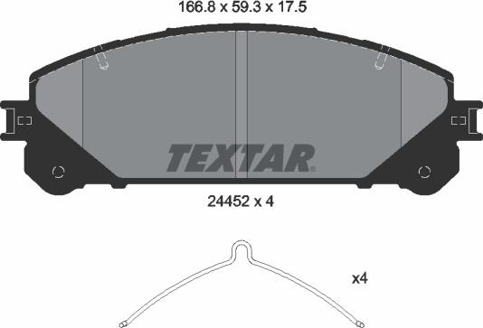 Textar 2445201 — Zestaw klocków hamulcowych, hamulce tarczowe