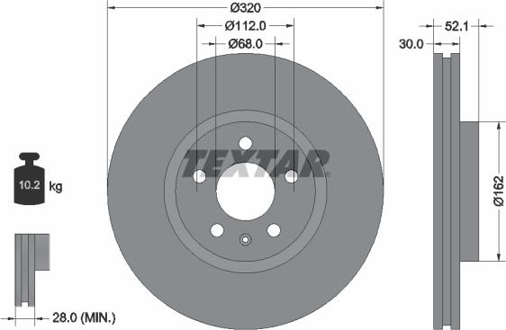 Textar 92229305 — Tarcza hamulcowa