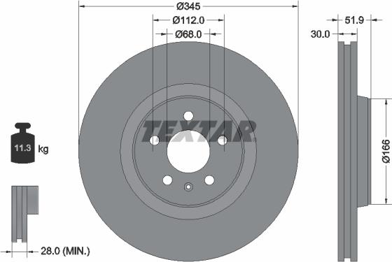 Textar 92229203 — Tarcza hamulcowa