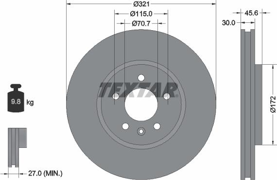 Textar 92256803 — Tarcza hamulcowa
