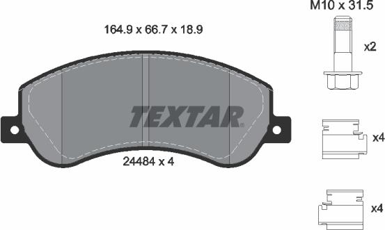 Textar 2448404 — Zestaw klocków hamulcowych, hamulce tarczowe