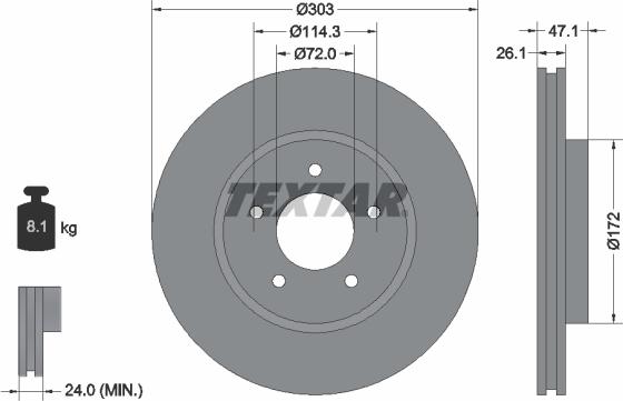 Textar 92197703 — Tarcza hamulcowa