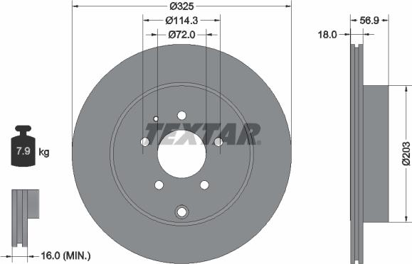 Textar 92223603 — Tarcza hamulcowa