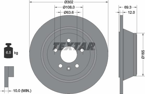 Textar 92168403 — Tarcza hamulcowa