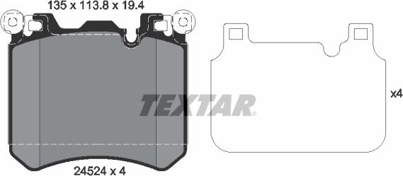 Textar 2452401 — Zestaw klocków hamulcowych, hamulce tarczowe