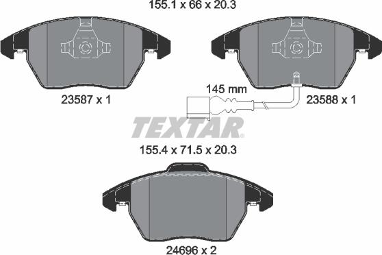 Textar 2469602 — Zestaw klocków hamulcowych, hamulce tarczowe