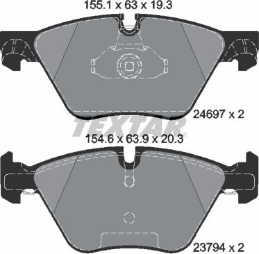 Textar 2469701 — Zestaw klocków hamulcowych, hamulce tarczowe