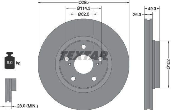 Textar 92163903 — Tarcza hamulcowa