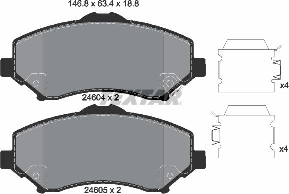 Textar 2460401 — Zestaw klocków hamulcowych, hamulce tarczowe