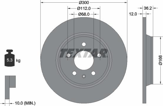Textar 92160103 — Tarcza hamulcowa