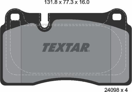 Textar 2409803 — Zestaw klocków hamulcowych, hamulce tarczowe