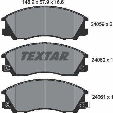 Textar 2405901 — Zestaw klocków hamulcowych, hamulce tarczowe