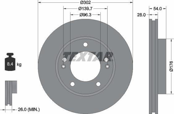 Textar 92147303 — Tarcza hamulcowa