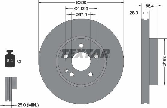 Textar 93123403 — Tarcza hamulcowa