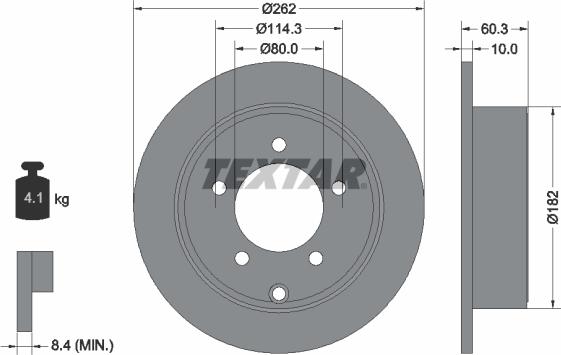 Textar 92202903 — Tarcza hamulcowa
