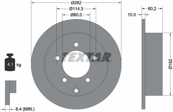 Textar 92227403 — Tarcza hamulcowa