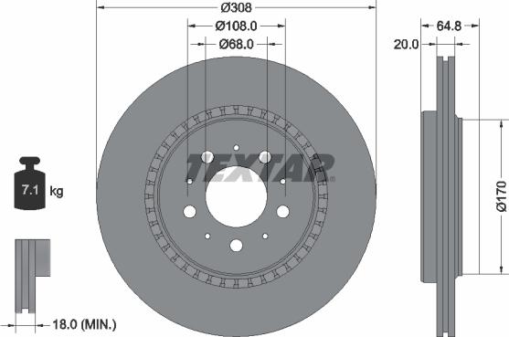 Textar 92126803 — Tarcza hamulcowa