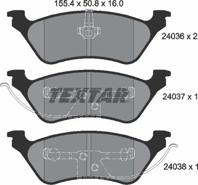 Textar 2403601 — Zestaw klocków hamulcowych, hamulce tarczowe