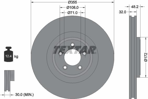 Textar 92186305 — Tarcza hamulcowa