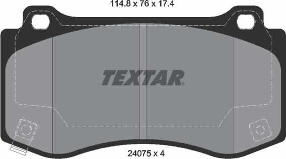 Textar 2407501 — Zestaw klocków hamulcowych, hamulce tarczowe