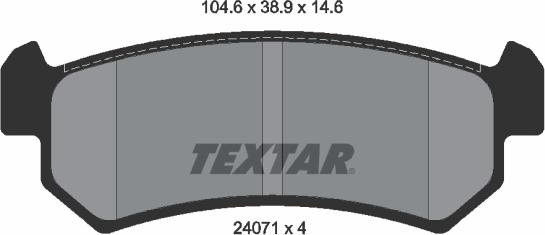 Textar 2407101 — Zestaw klocków hamulcowych, hamulce tarczowe