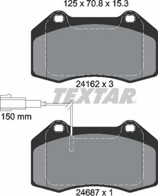 Textar 2416202 — Zestaw klocków hamulcowych, hamulce tarczowe