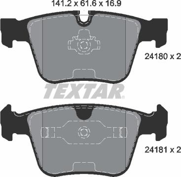 Textar 2418001 — Zestaw klocków hamulcowych, hamulce tarczowe