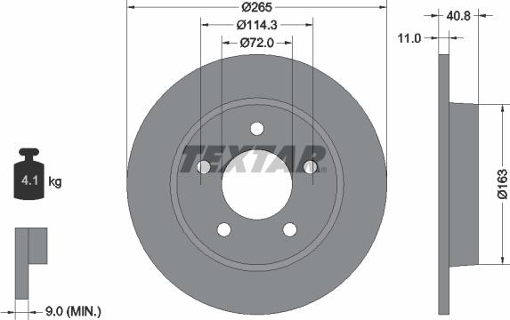 Textar 92130500 — Tarcza hamulcowa