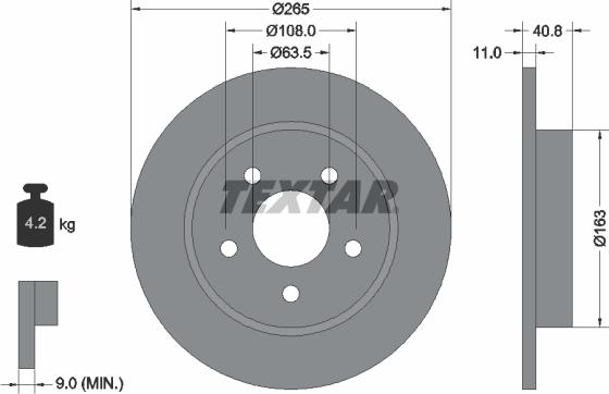 Textar 92133703 — Tarcza hamulcowa