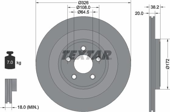 Textar 92178005 — Tarcza hamulcowa