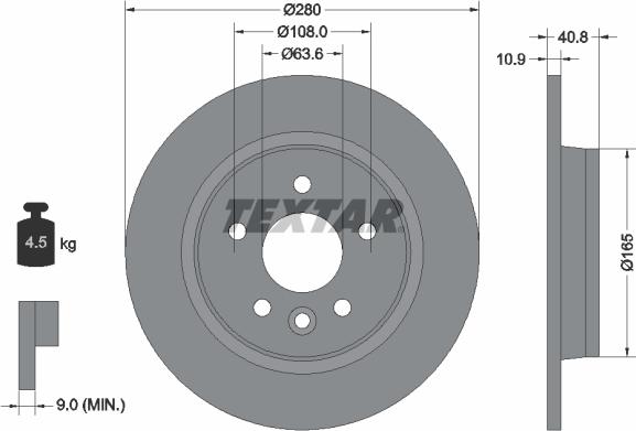 Textar 92255603 — Tarcza hamulcowa