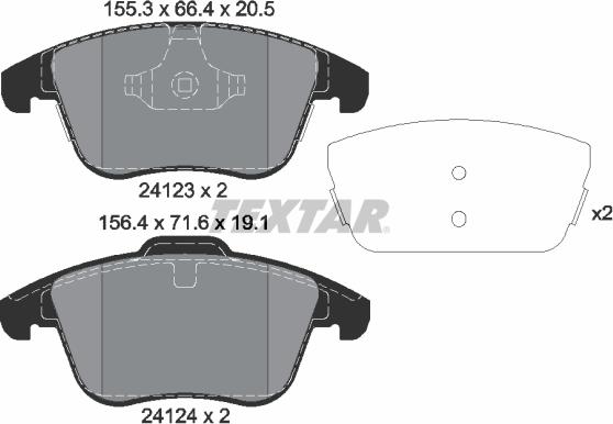 Textar 2412305 — Zestaw klocków hamulcowych, hamulce tarczowe